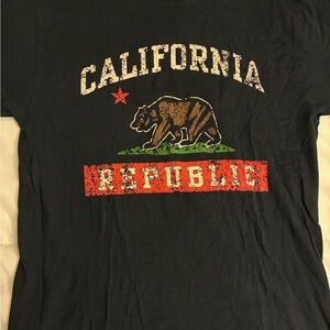 Jerzees Black Tee with Red & Blue Logo